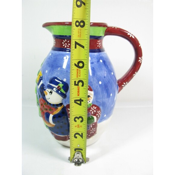 Vintage 1999 Block "Snow People" by Gear Pitcher Hand Painted Snowmen Christmas - Picture 6 of 7